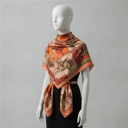 Foulard Carré en Soie Luxe - Motif Fantastique 90x90cm