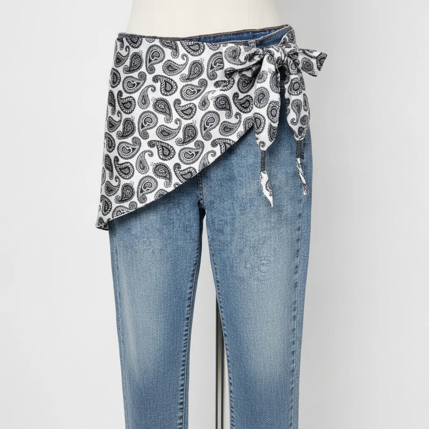 Foulard Carré Soie Ananas Rétro Blanc