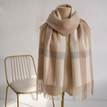Foulard Plaid Luxe Laine Cachemire