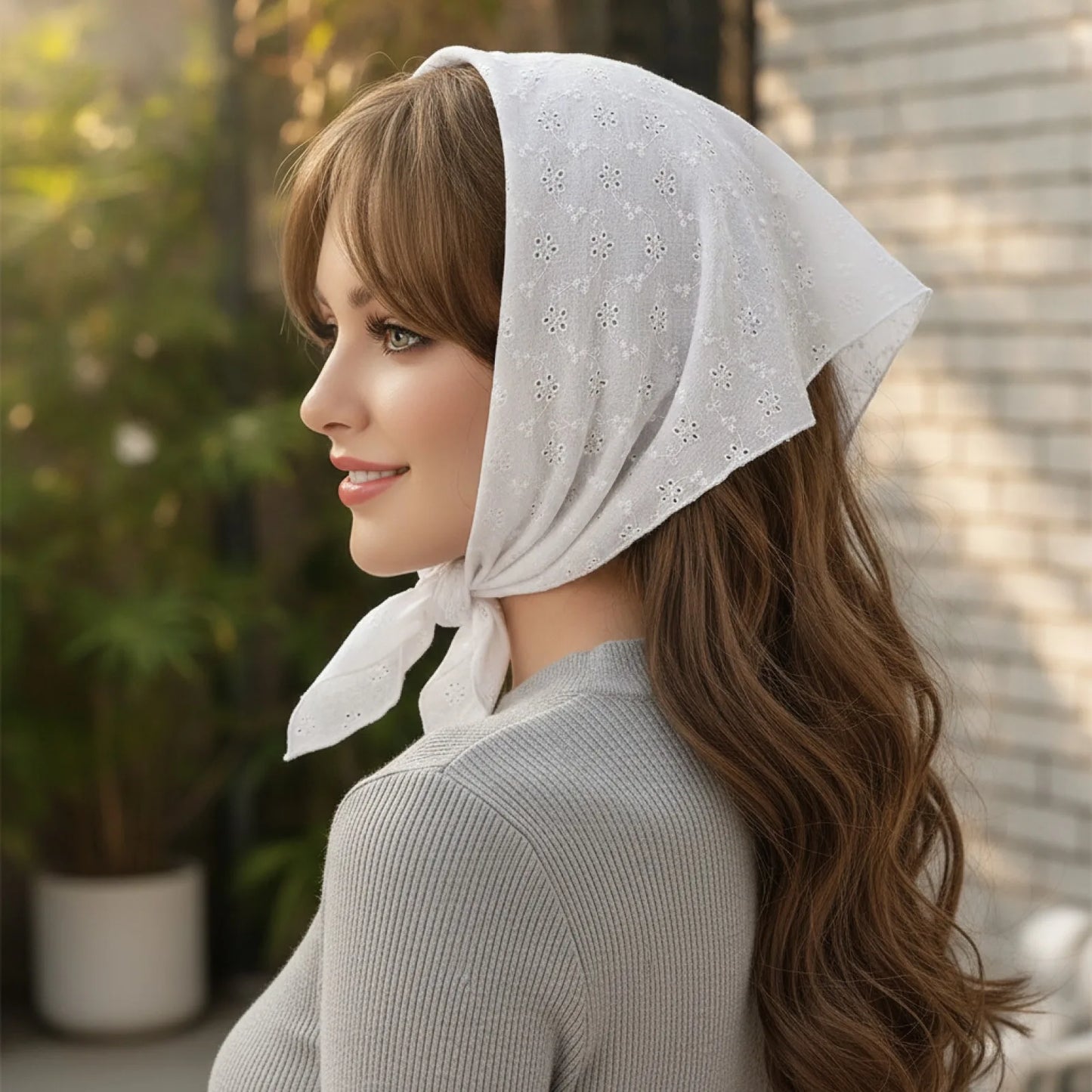 Foulard Triangle Fleuri Vintage 