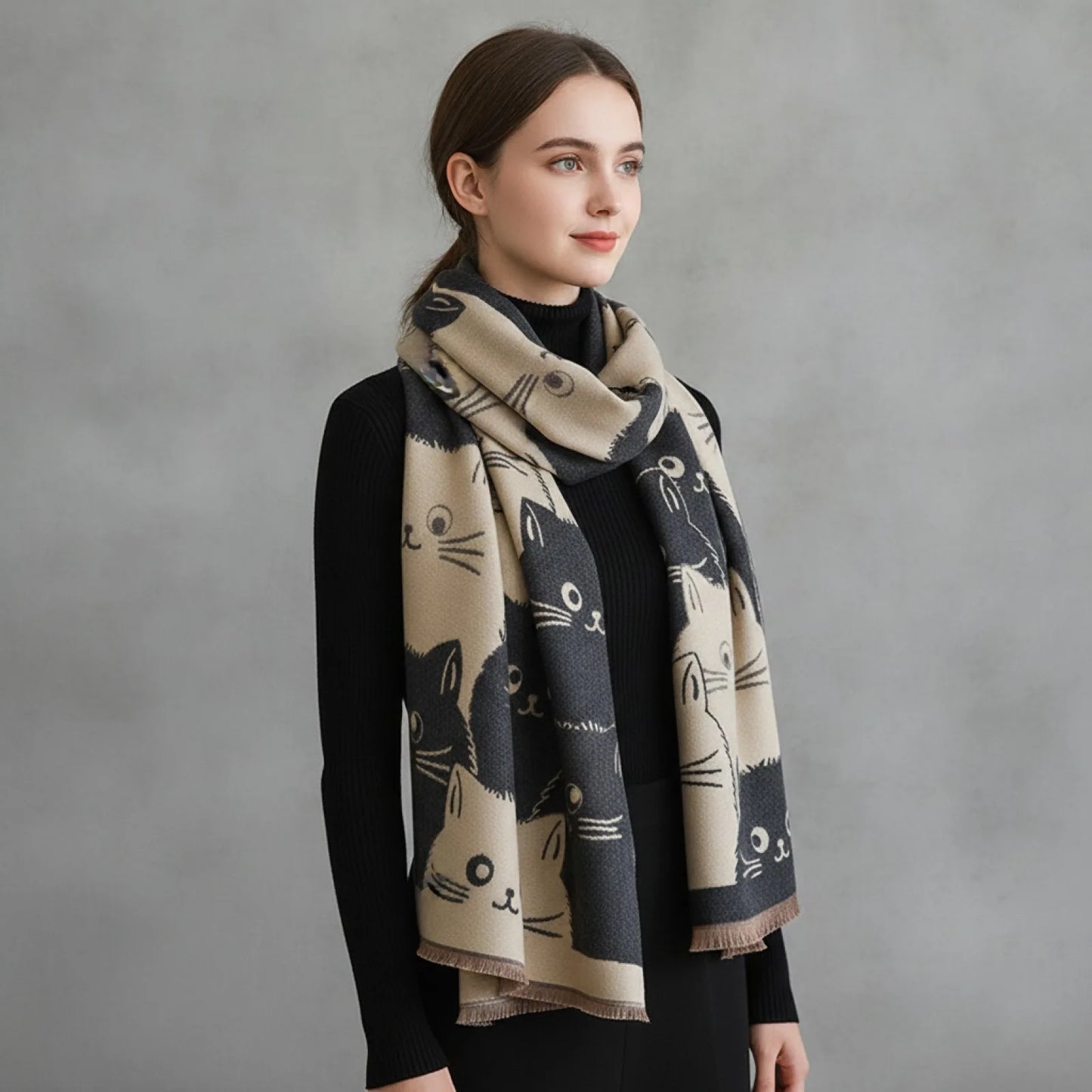 Foulard Cachemire Chat 