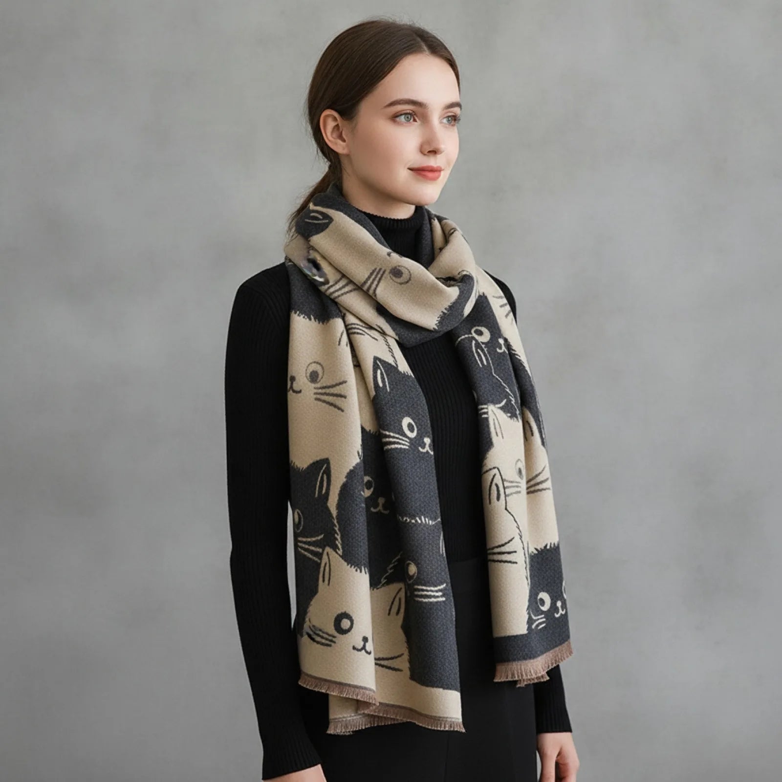 Foulard Cachemire Chat 