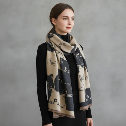 Foulard Cachemire Chat 