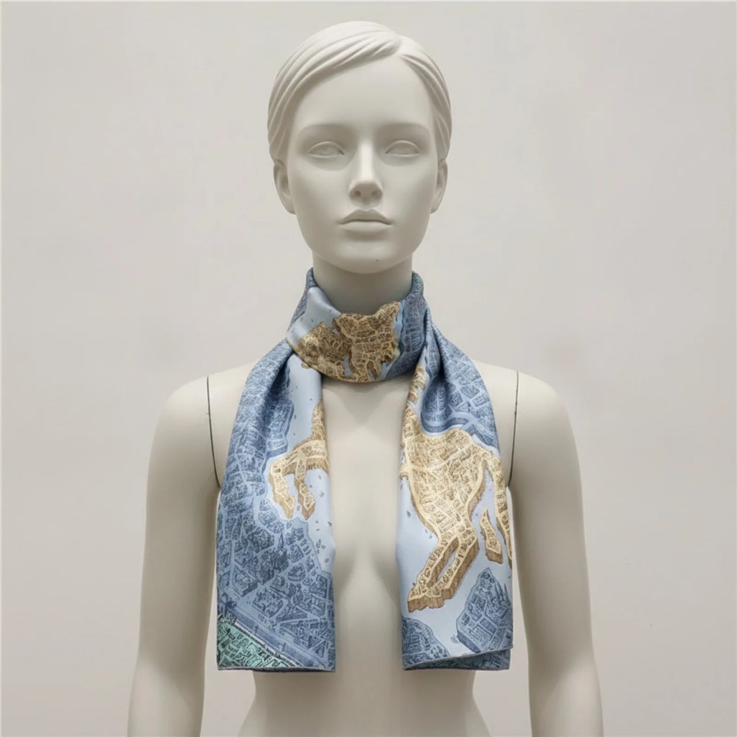 Foulard Carré Soie "Cheval Cavalier" Femme