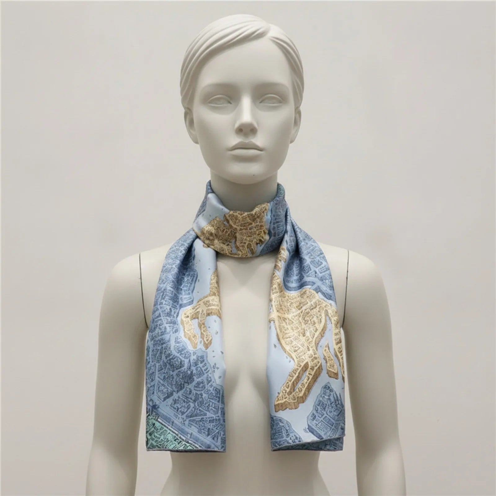 Foulard Carré Soie "Cheval Cavalier" Femme