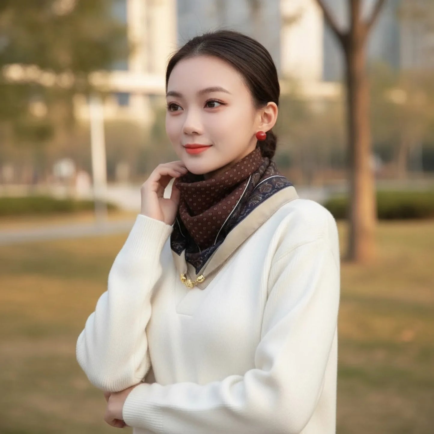 Foulard Triangulaire Magnétique en Soie