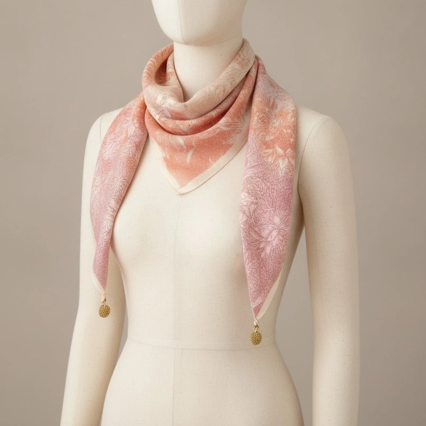 Foulard Triangulaire Magnétique Coton Lin Femme