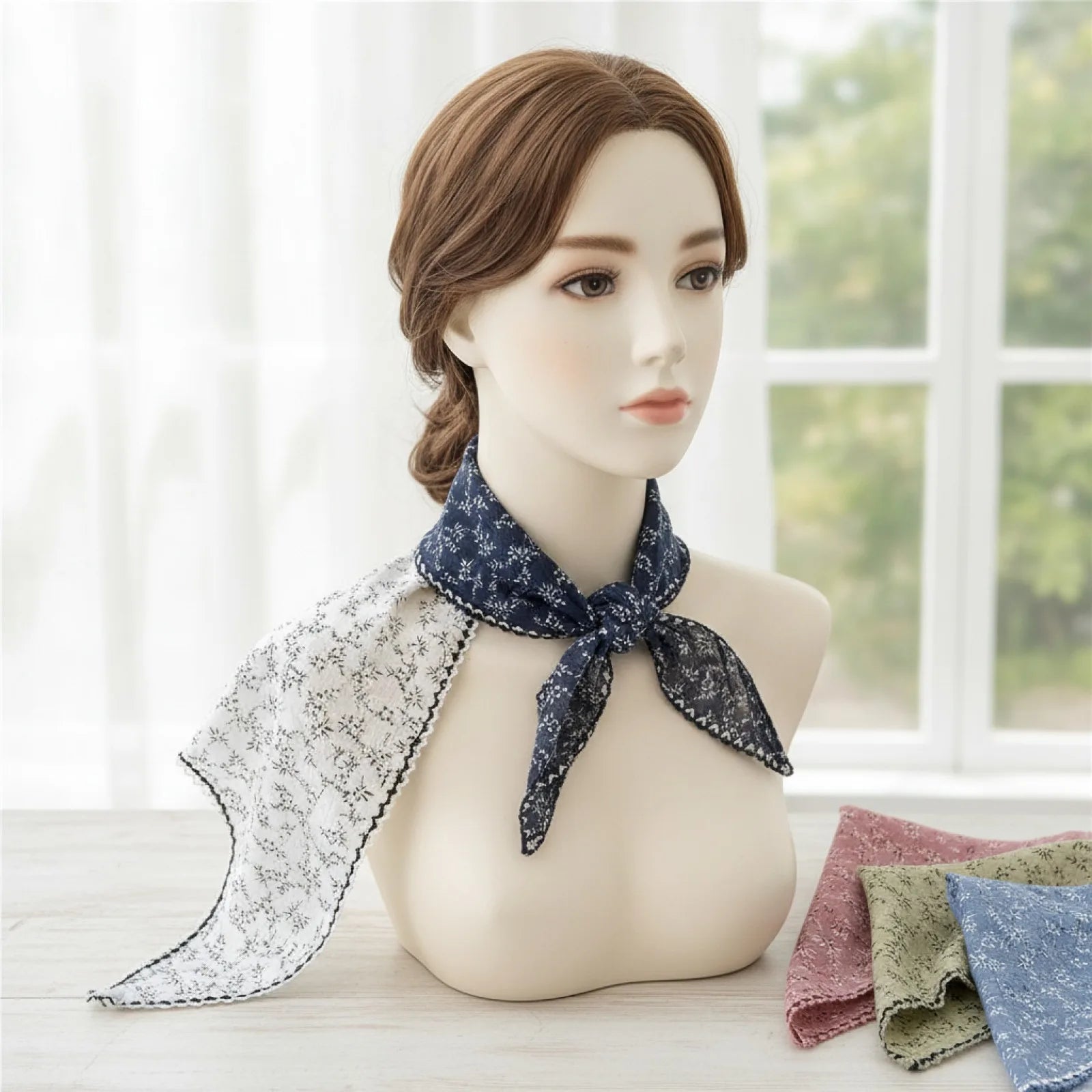 Foulard d'été floral bohème triangulaire