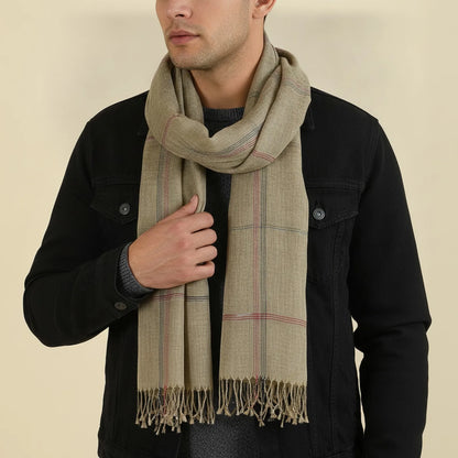Foulard Homme Coton Rayée avec Glands