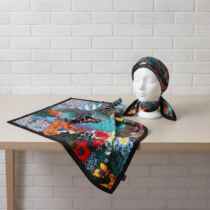 Foulard Carré Soie Imprimée 90x90 cm