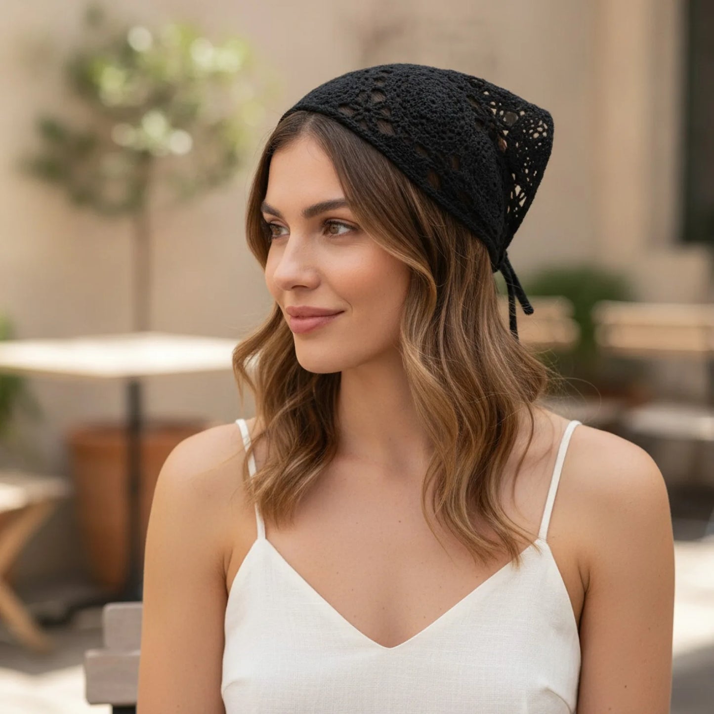 Foulard Triangulaire Ajouré Bohème Chic