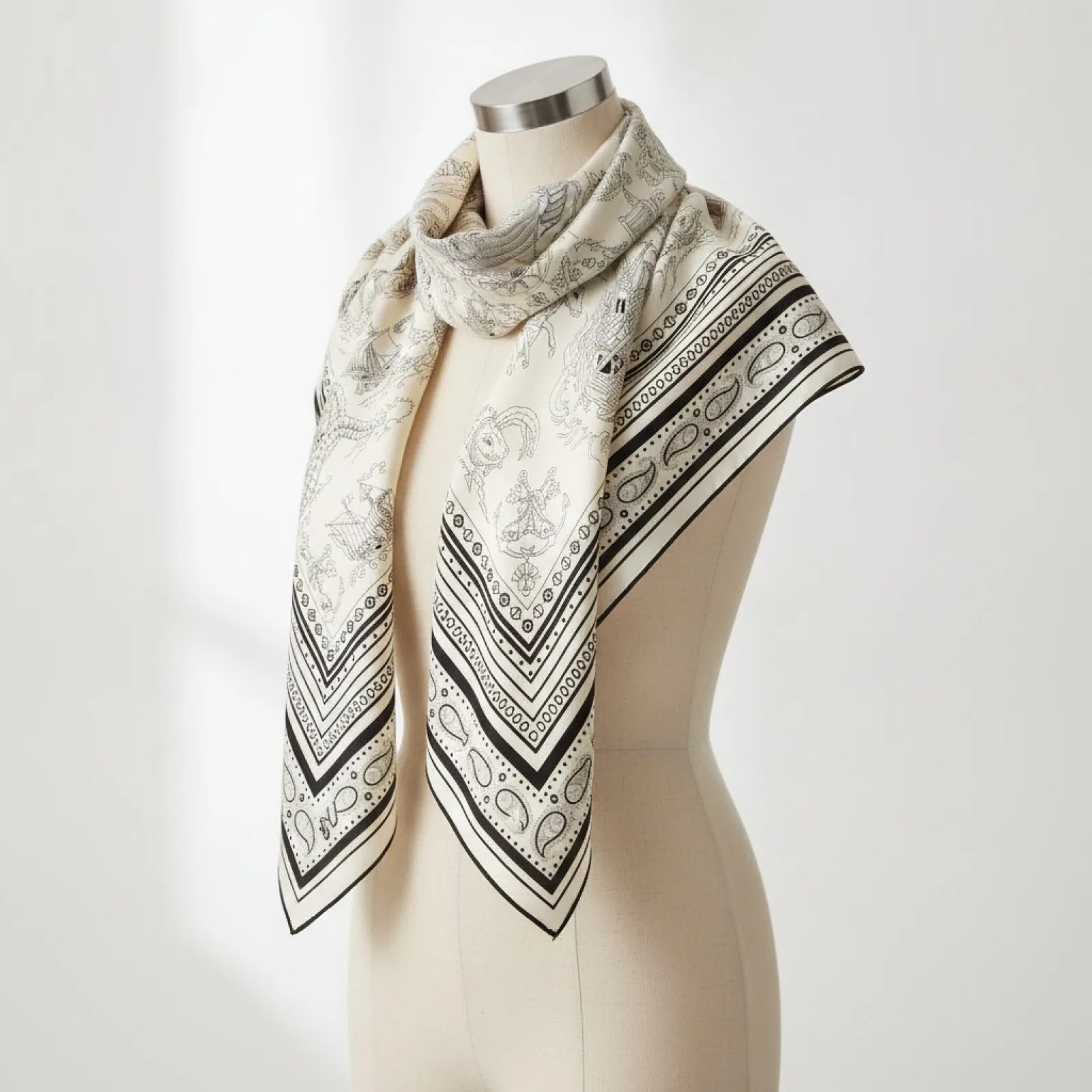 Foulard Carrée Soie Cachemire Femme Motif Paisley