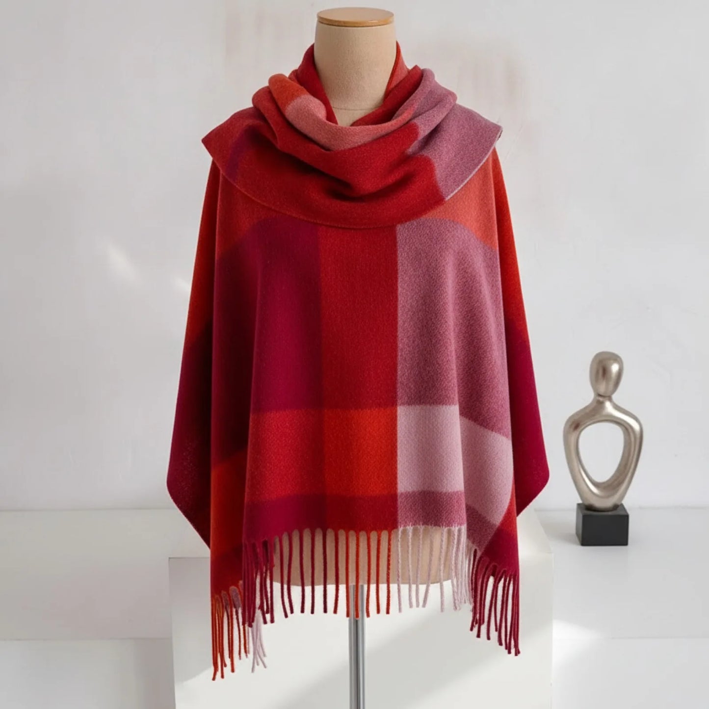 Foulard Plaid Laine & Cachemire Luxe Femme