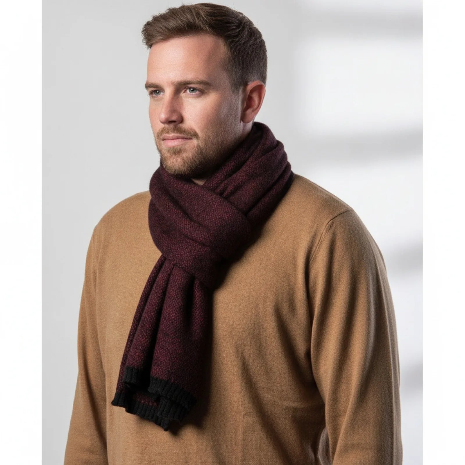 Foulard Homme Coton Patchwork Rayé Doux
