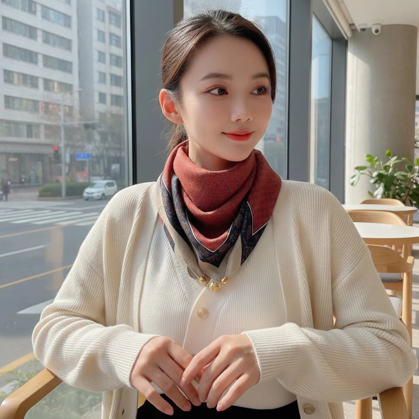 Foulard Triangulaire Magnétique en Soie