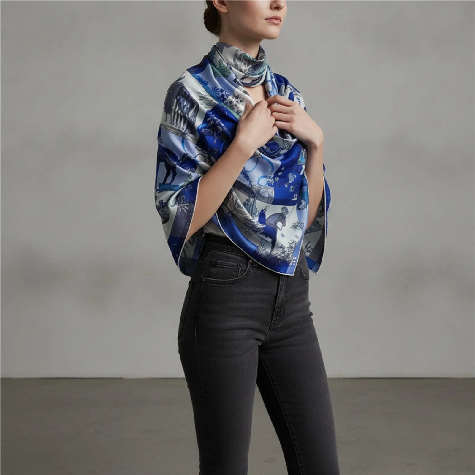 Foulard Carré en Soie Femme 90x90 cm