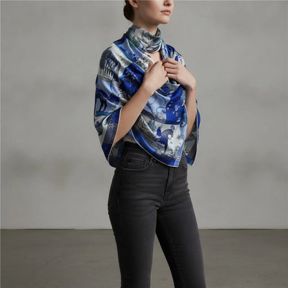 Foulard Carré en Soie Femme 90x90 cm