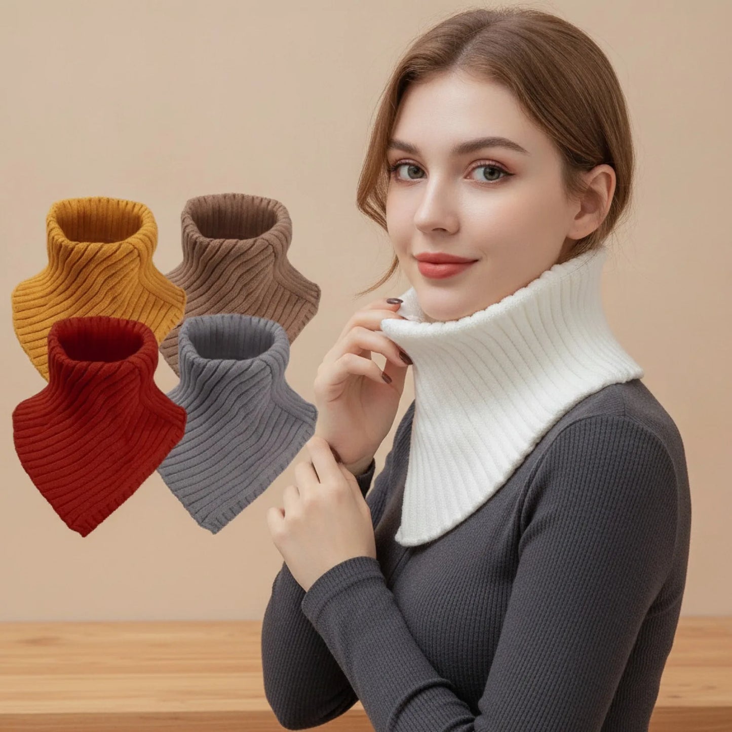 Foulard Anneau Laine Tricotée Douceur Hivernale