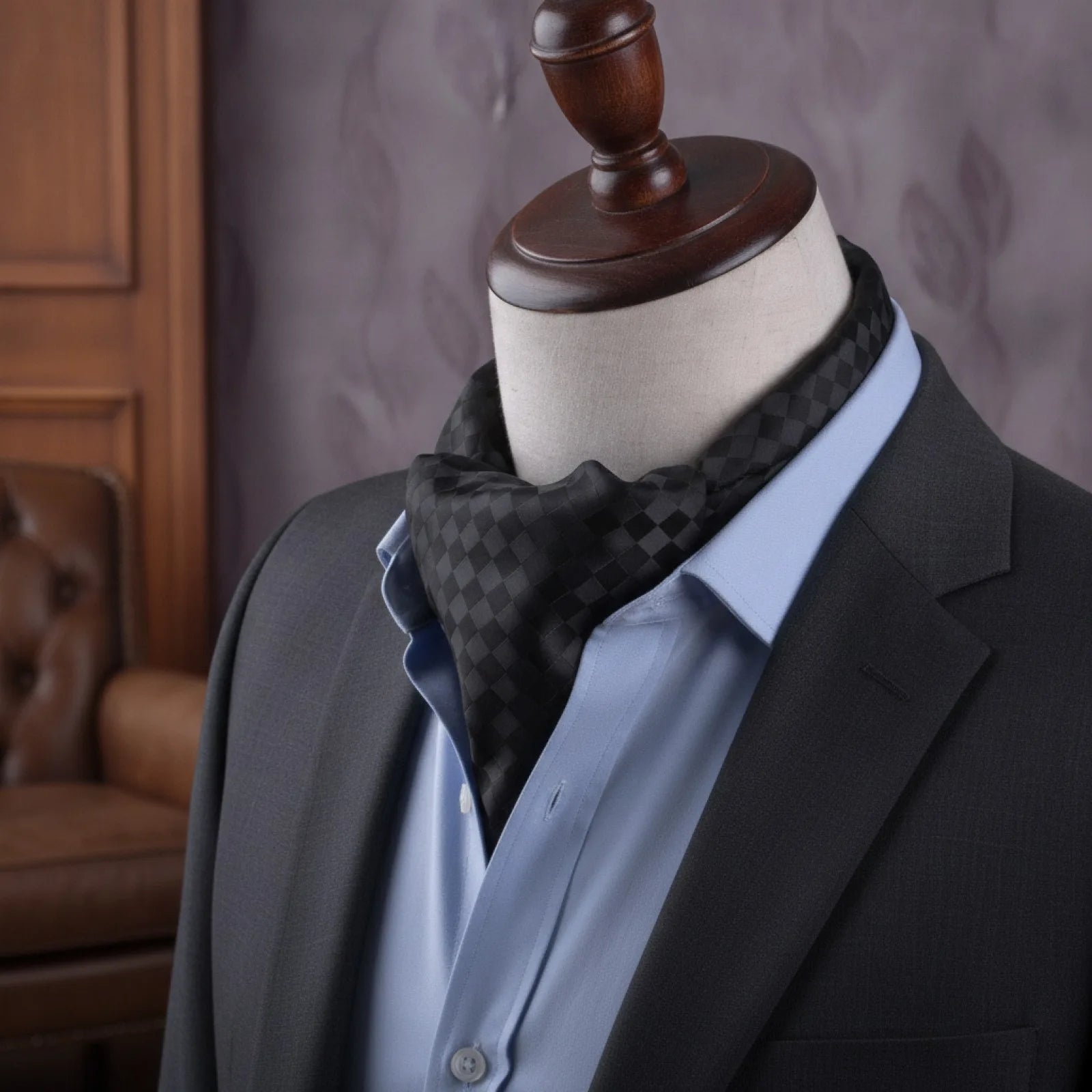 Foulard Cravate Noir Homme
