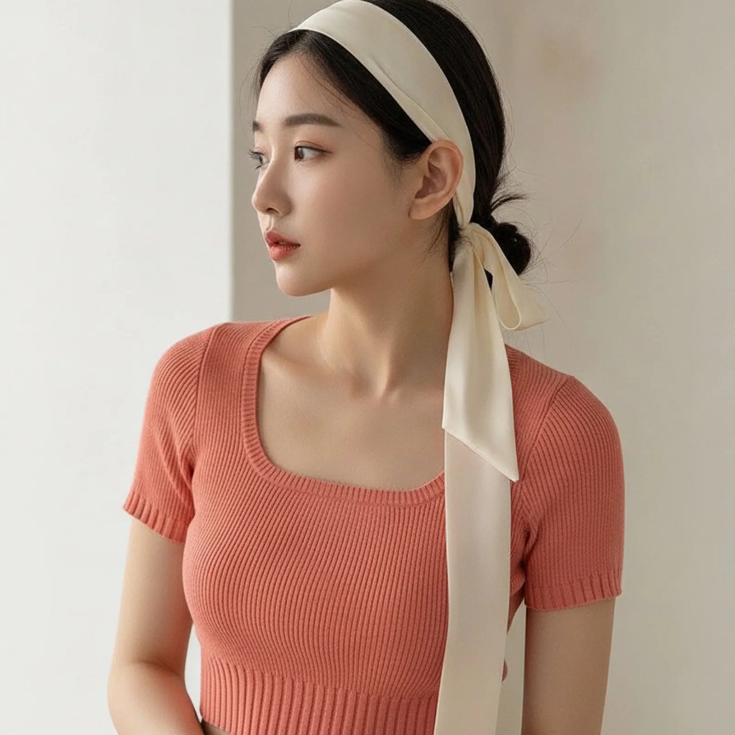 Foulard Étroit en Satin de Soie Luxe 5x200cm