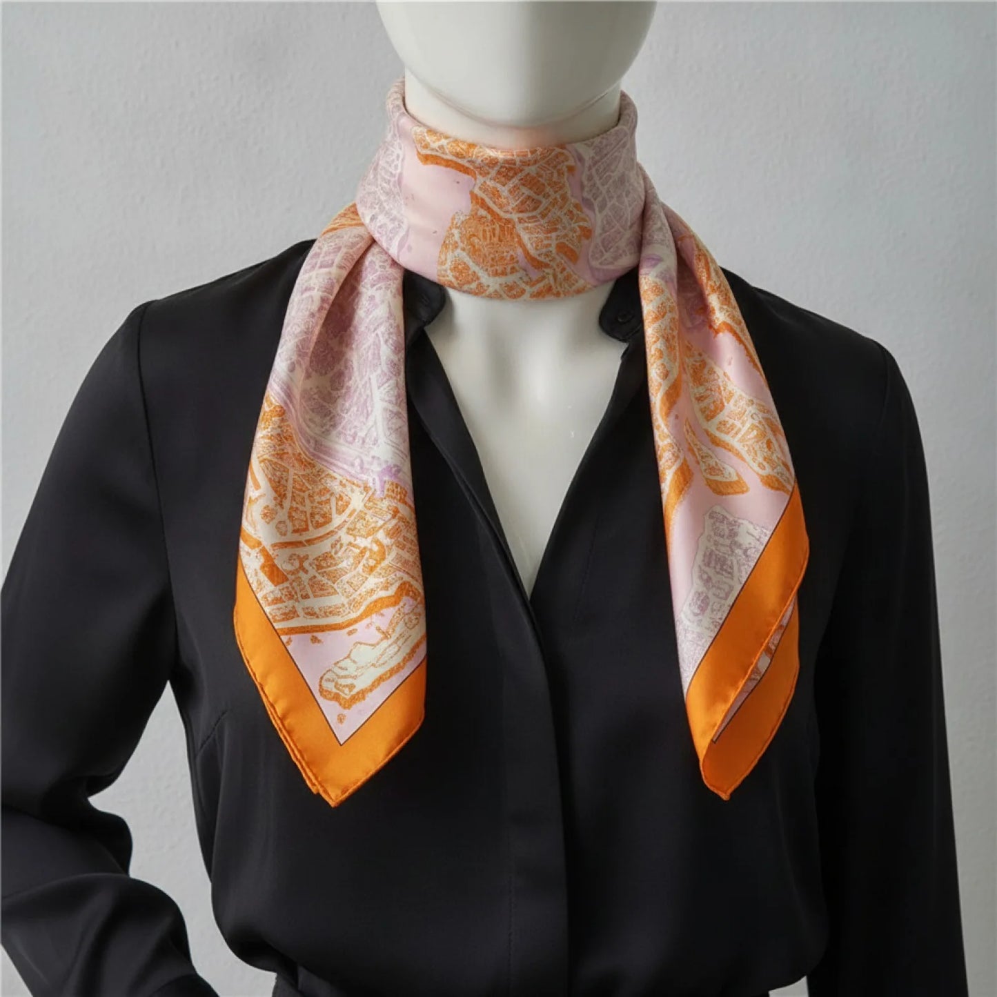 Foulard Carré Soie Luxe 90x90cm Cheval Cavalier