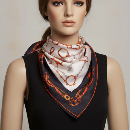 Foulard Carré Soie Luxe "Design"