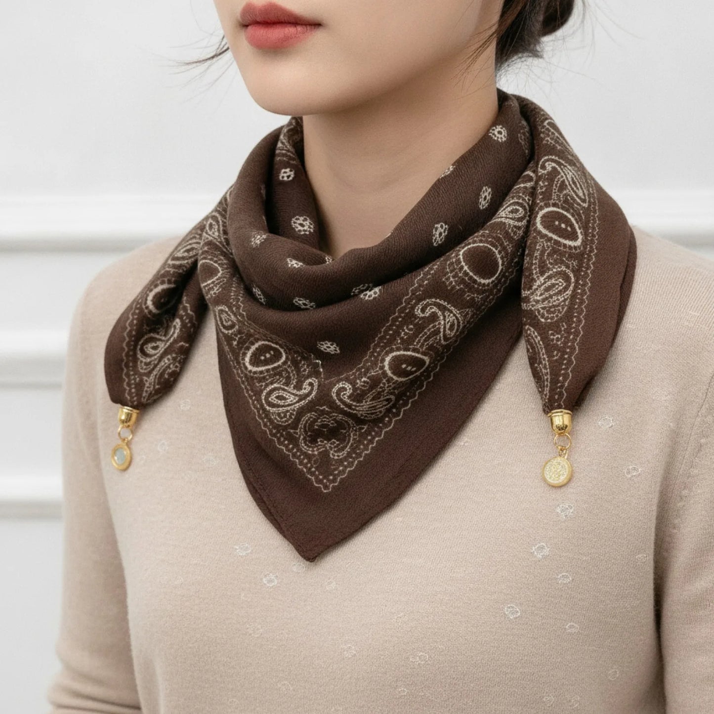 Foulard Triangulaire Soie Magnétique