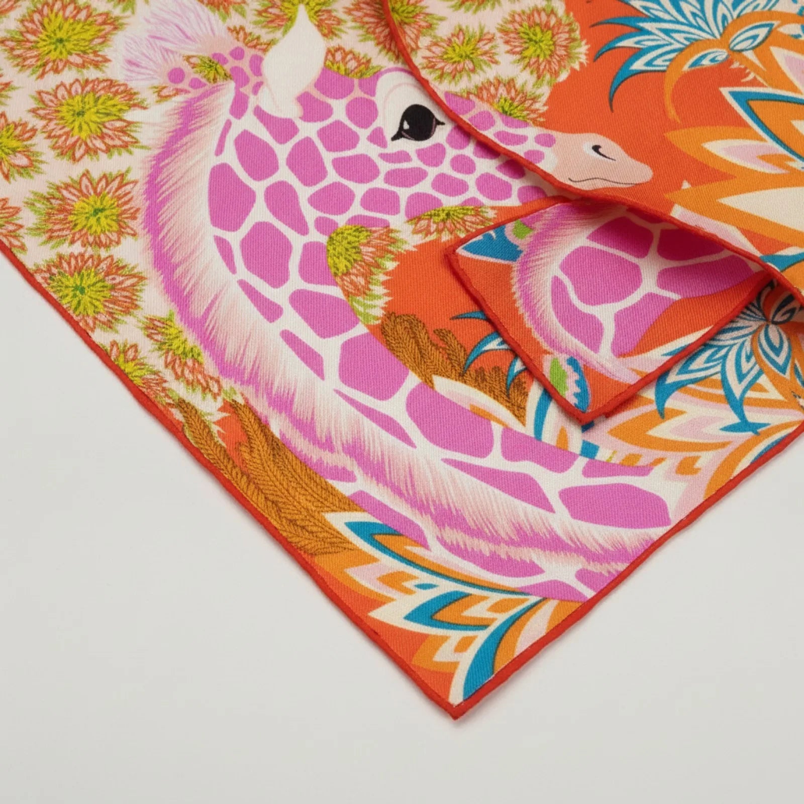 Foulard Carré Soie "Girafes" POBING 90cm