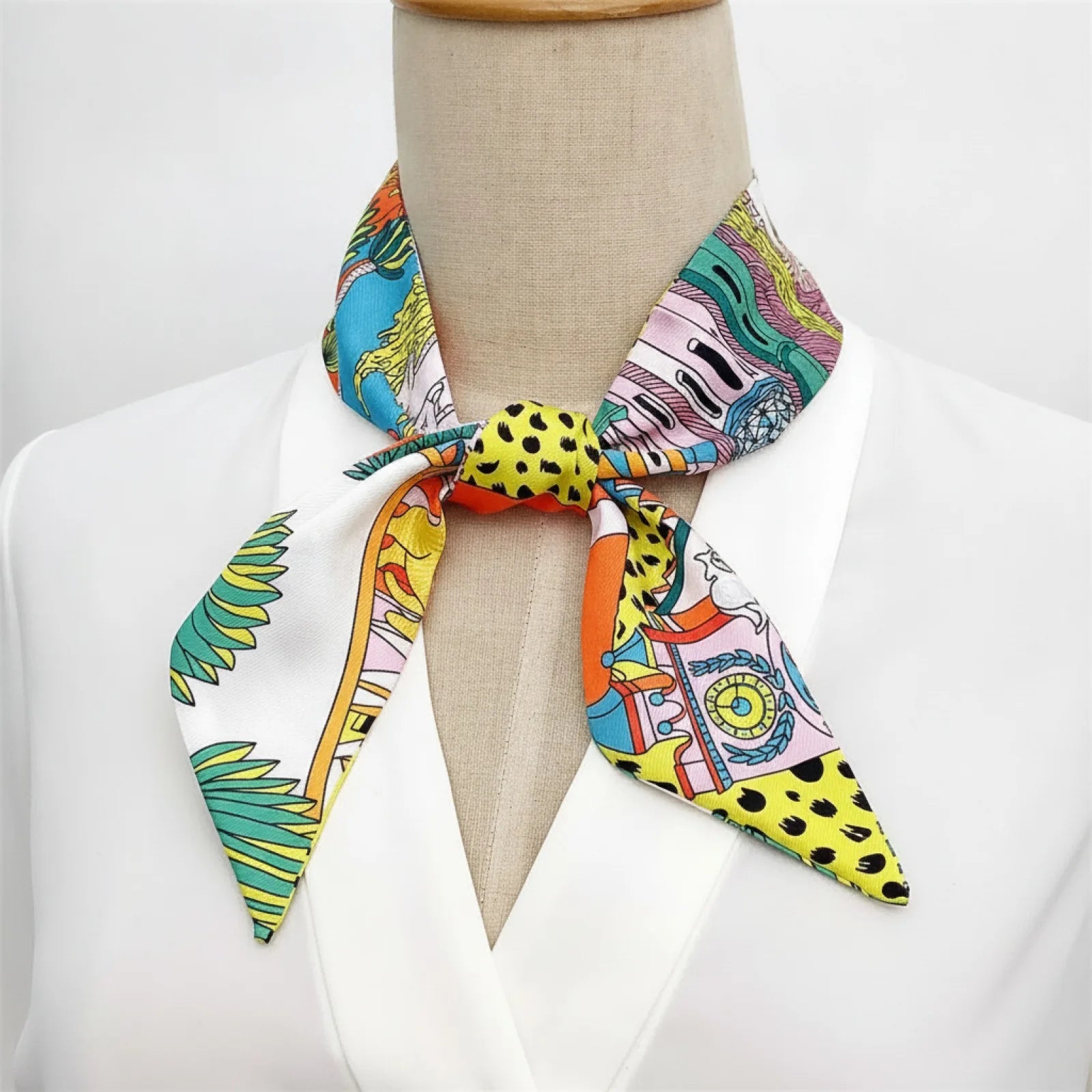 Foulard Slim Léopard en Soie