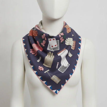 Foulard Luxe Soie & Cachemire Imprimé POBING