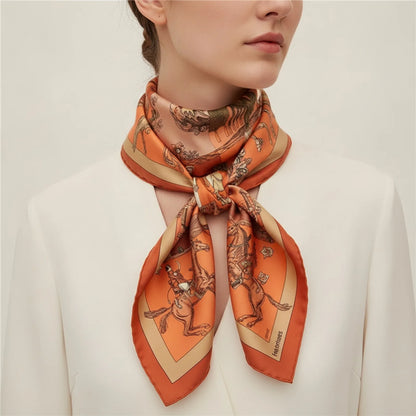 Foulard Carré en Soie Luxe - Motif Fantastique 90x90cm