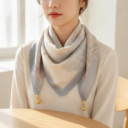 Foulard Triangulaire Magnétique en Soie pour Femme