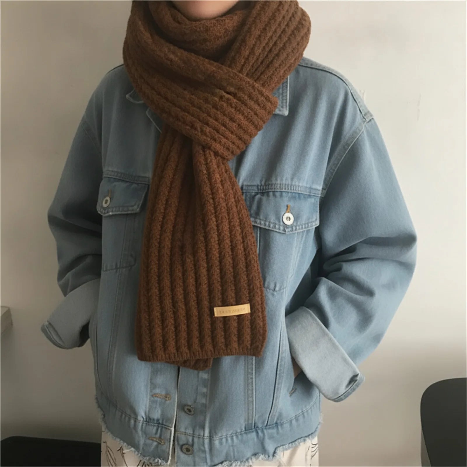 Foulard Vintage Laine Tricotée - Chaleur & Style Unisexe