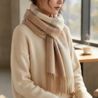 Foulard Plaid Luxe Laine Cachemire