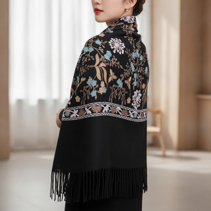 Foulard Cachemire Brodé Femme - Douceur Hivernale