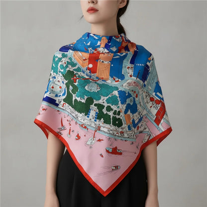 Foulard Soie Carré 90x90cm