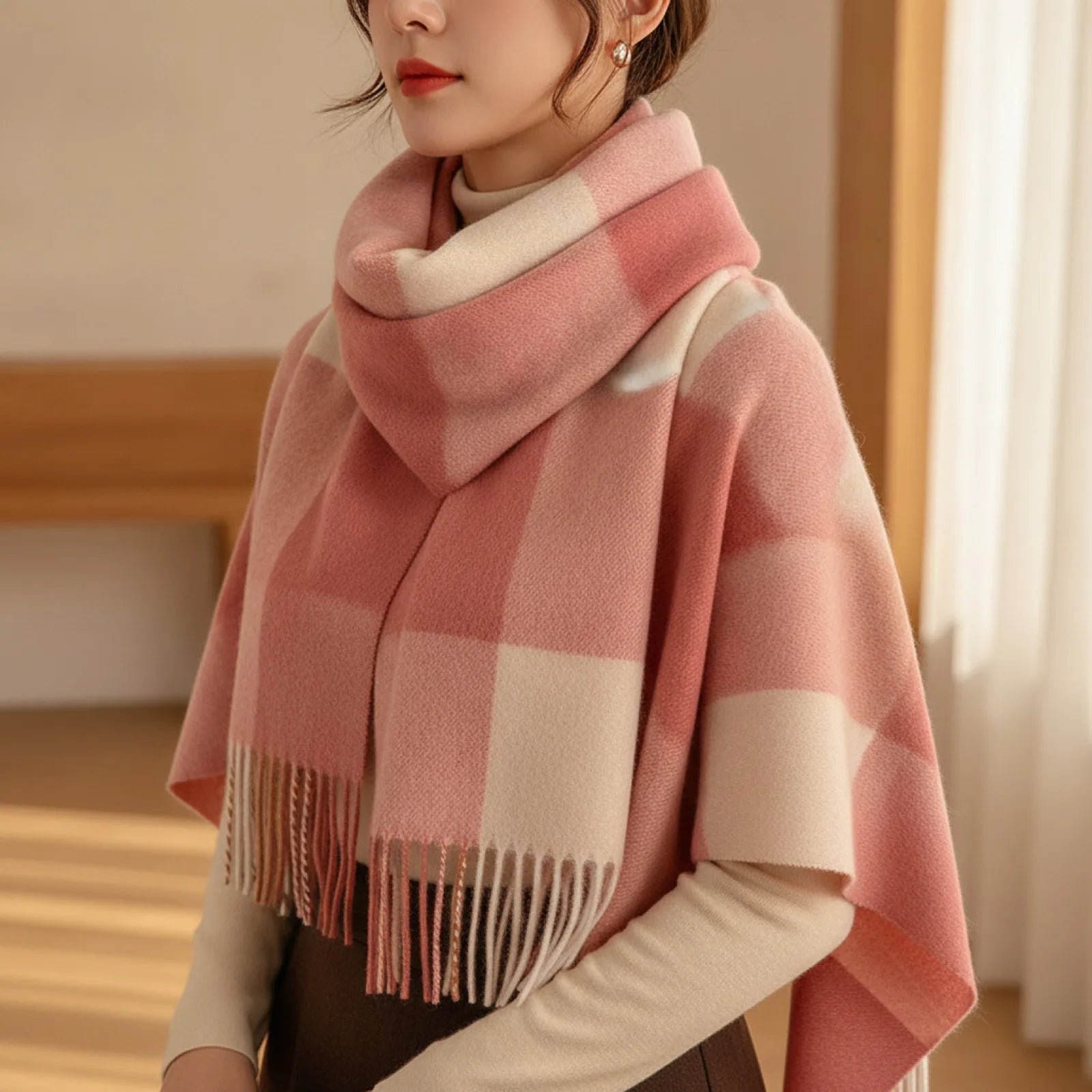 Foulard Luxe Laine & Cachemire Plaid