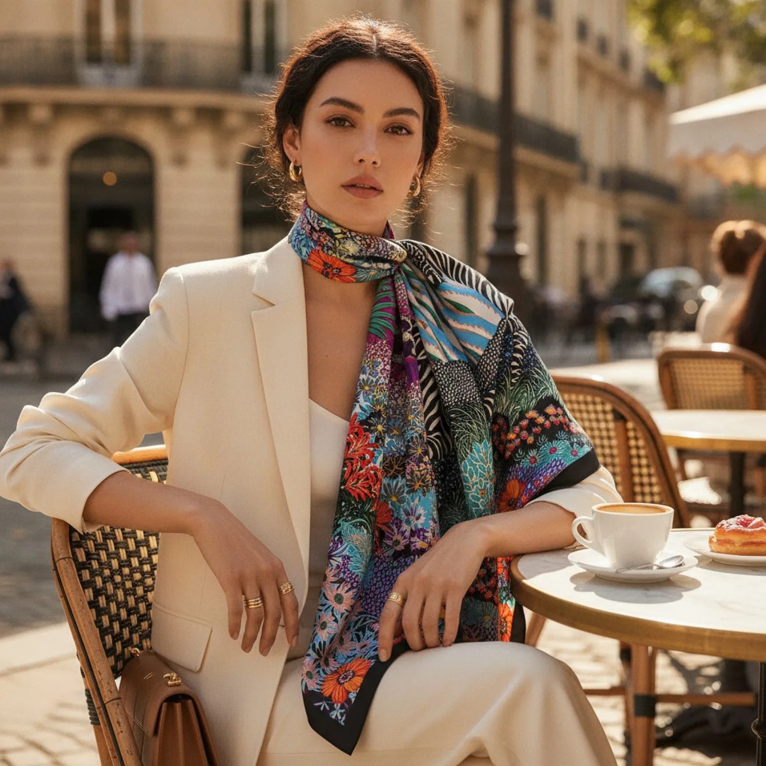 Foulard Carré Soie Imprimée 90x90 cm