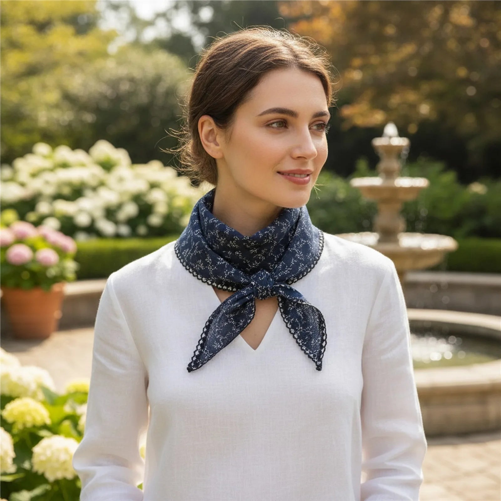 Foulard d'été floral bohème triangulaire