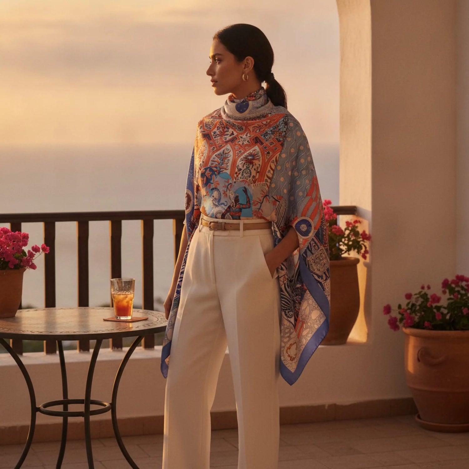 Foulard Carré Soie Femme Luxe 
