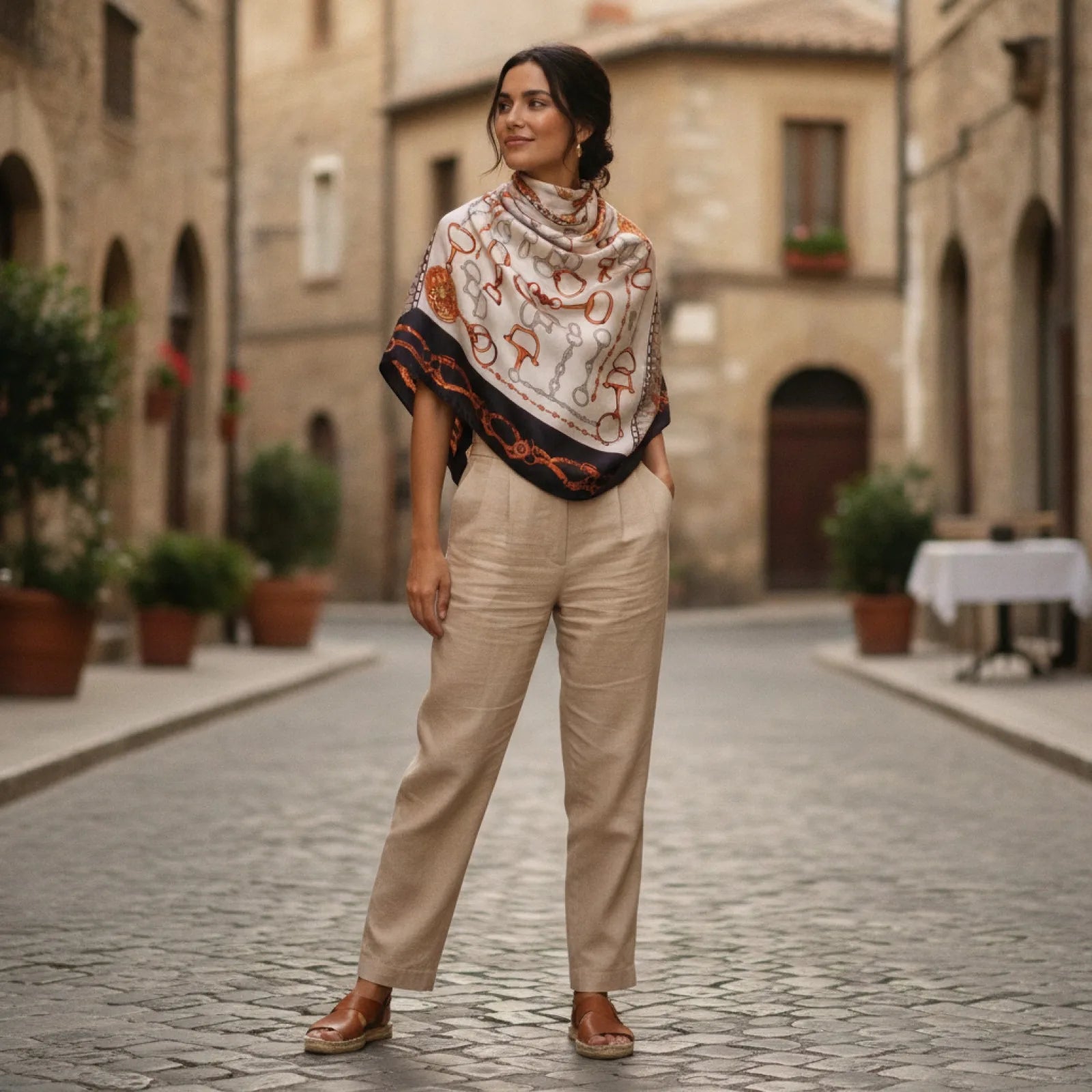 Foulard Carré Soie Luxe "Design"