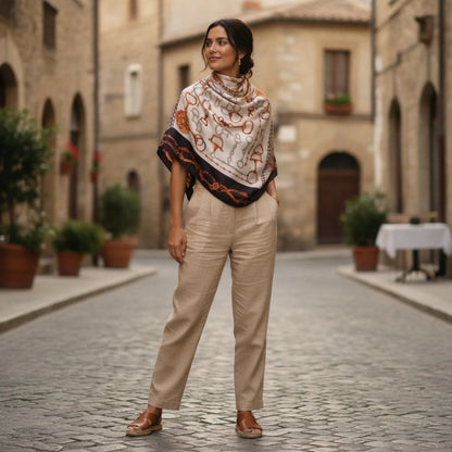 Foulard Carré Soie Luxe "Design"