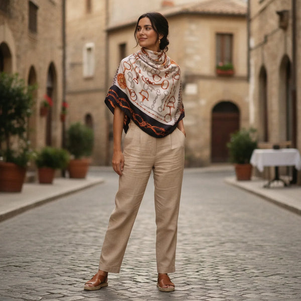 Foulard Carré Soie Luxe "Design"