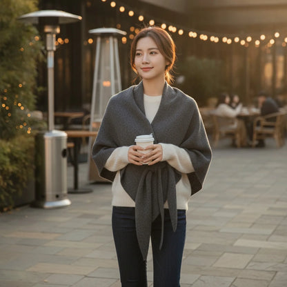 Foulard Triangle Laine Mélangée Femme