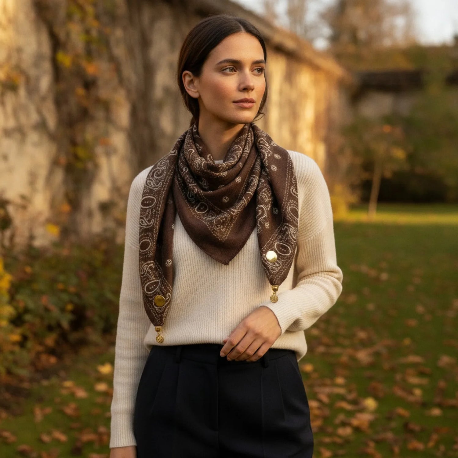 Foulard Triangulaire Soie Magnétique
