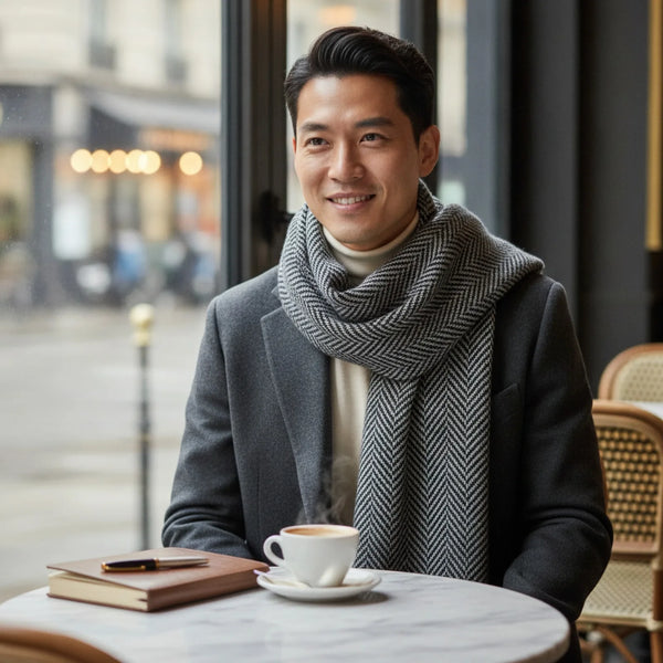 Foulard Homme Cachemire Luxe Hiver