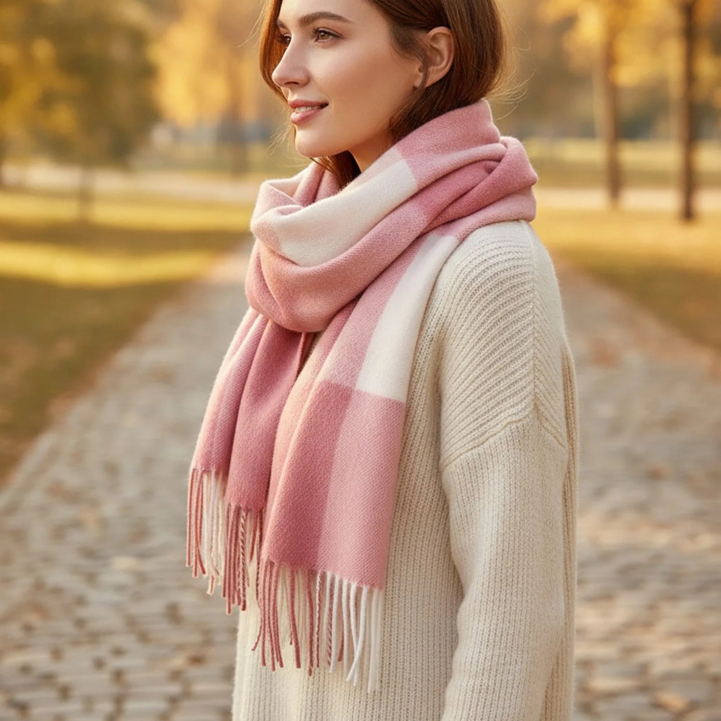 Foulard Luxe Laine & Cachemire Plaid
