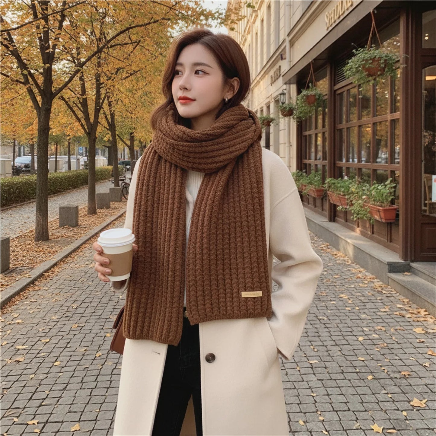 Foulard Vintage Laine Tricotée - Chaleur & Style Unisexe