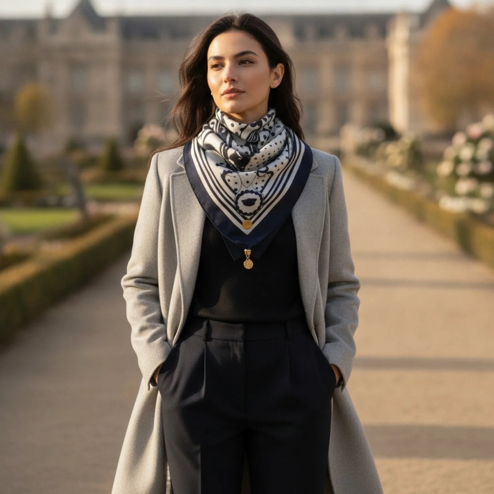 Foulard Triangulaire Magnétique en Soie