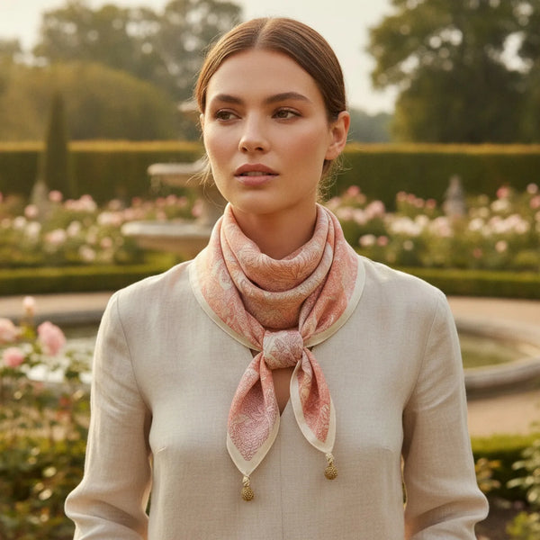 Foulard Triangulaire Magnétique Coton Lin Femme